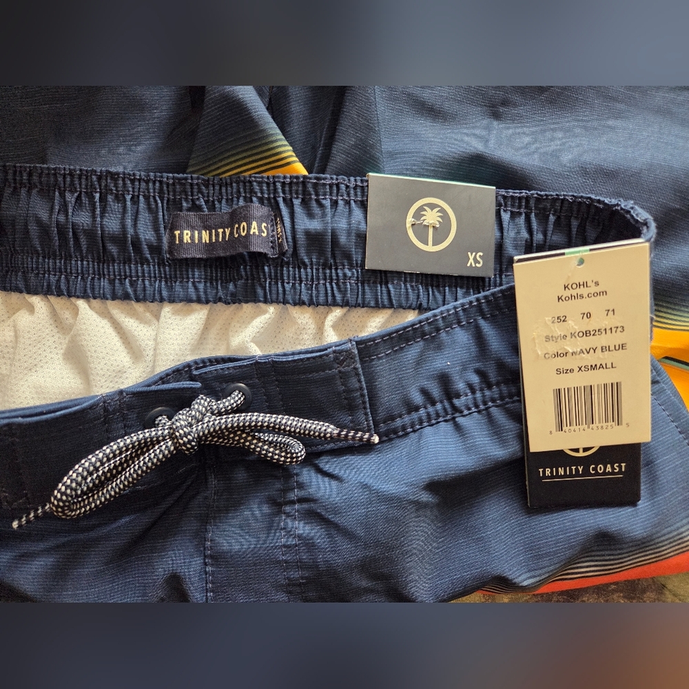 Men's Trinity Coast Blue Striped Swim Shorts - NWT! - Picture 5 of 7